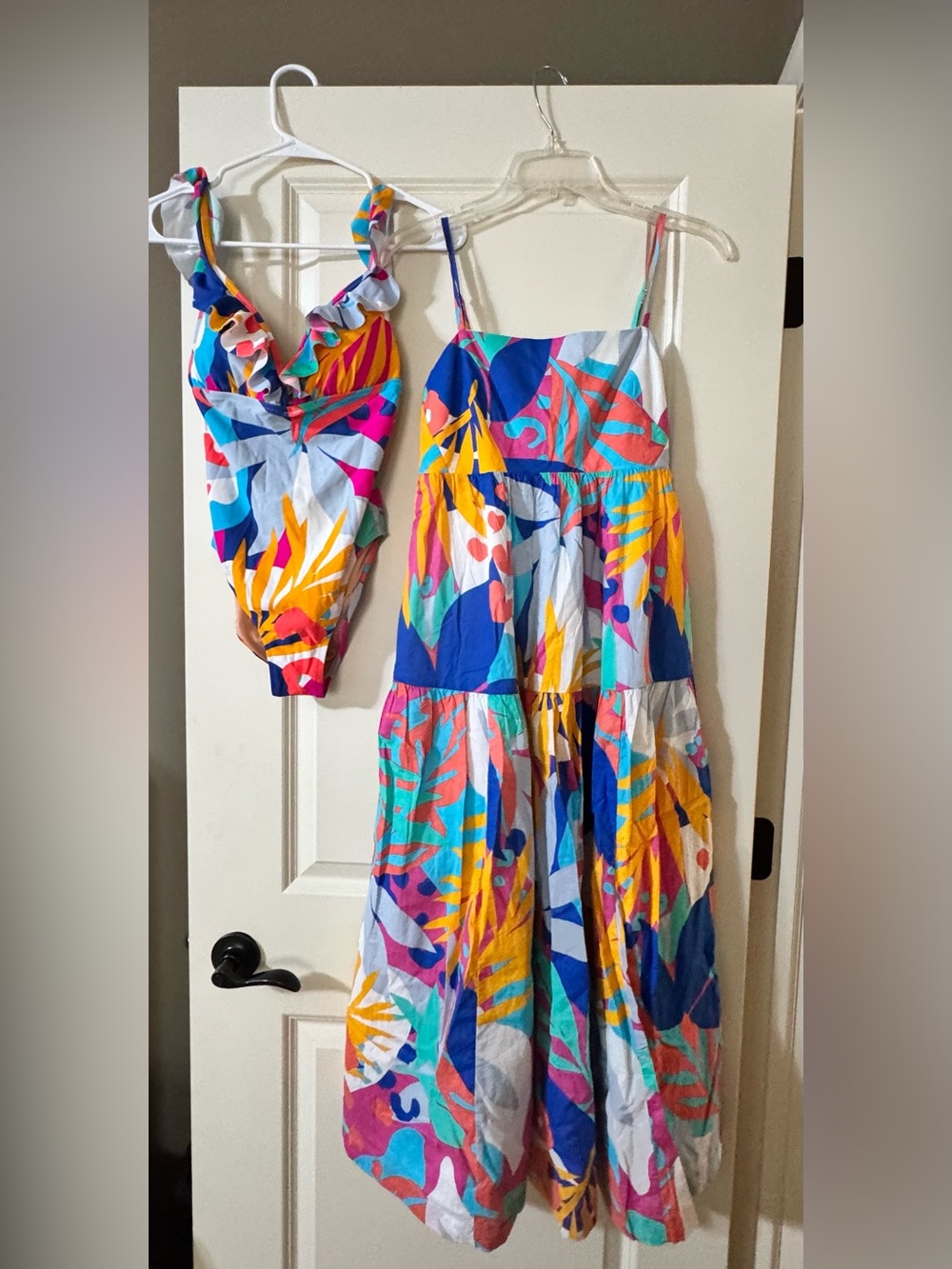 J.Crew Tropical Resort Set | Midi Dress Size 00 + Matching One-Piece Swimsuit XS